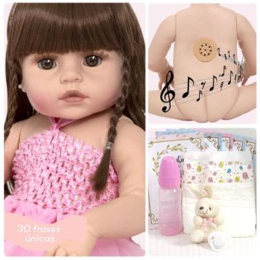 Imagem de Bebe Reborn Menina Cabelo Castanho Bailarina Baby 30 Frases - Cegonha 