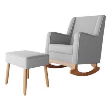 Imagem de Poltrona De Amamentação Aquila Balanço C/ Pufe Bege - Anjo de Casa, Li