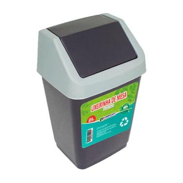 Imagem de Lixeira de pia / mesa de plastico retangular com tampa basculante 2l -