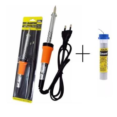 Imagem de Kit Ferro Soldar Eda com suporte 30, 40 ou 60 watts + 1 Tubo Estanho 2