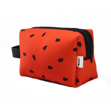 Imagem de Nécessaire Caroço de melancia de Neoprene medidas L19 P8 A12 - Deluzz