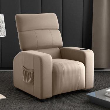 Imagem de Poltrona Reclinável para Descanso Pilos Veludo Turkey Cappuccino - Mai