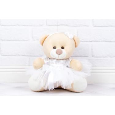 Imagem de PELUCIA URSO TEDDE 15 CM - DAMINHA CETIM BRANCO (DETALHE - PADRÃO)