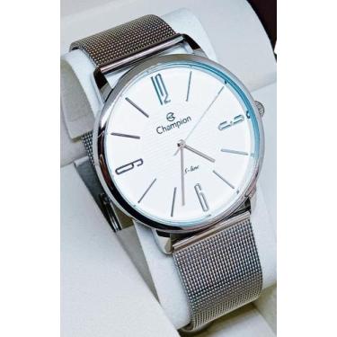 Imagem de Relógio Champion Masculino Super Fino Original Prata À Prova D'Água co