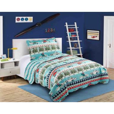 Imagem de Cobre Leito Colcha Dupla Face Solteiro Infantil Evolution Patchwort Ca