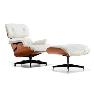 Imagem de Poltrona Charles Eames Com Puff - Cor Branca - shopshop