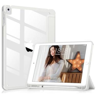 Imagem de DTTOCASE Capa para iPad 6ª/5ª geração de 9,7 polegadas (2018/2017), iPad Air 2 e 1 (2014/2013), traseira transparente, capa inteligente [suporte de lápis embutido, hibernar/despertar automático] -