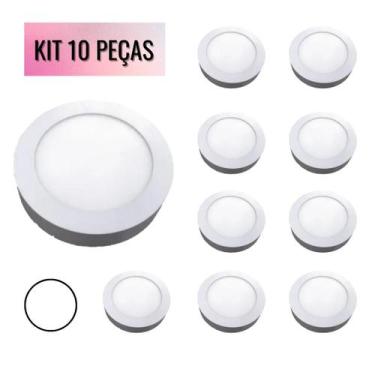 Imagem de KIT 10 Painel 25W LED Redondo Sobrepor 6500K Branco Frio - LED Force