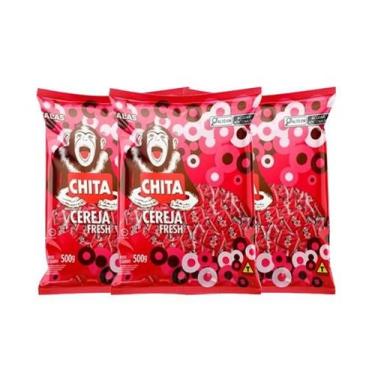 Imagem de Kit 3 Bala Chita Cereja, Original e Mastigável - Cory - 500 g