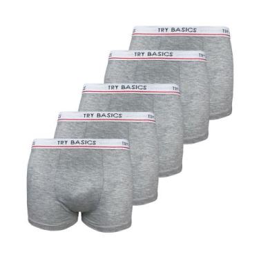 Imagem de Kit 5 Cuecas Boxers Infantil Box Algodão Cotton Conforto - Try Basics,