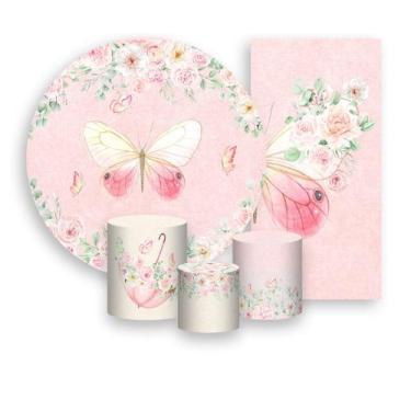 Imagem de Kit Painel De Festa + Trio Capa Cilindro + Faixa Veste Fácil - Borbole