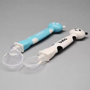 Imagem de Colheres Baby Panda Kit 02 Em Silicone Azul - Buba
