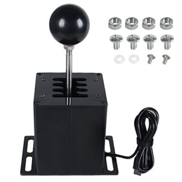 Imagem de GSTP PC USB Simulator Shifter Compatible with G29 G27 G25 G920 T300RS/GT Steering Wheel Sequential H Gear Shifter Compatible with ATS ETS Dust WRC Sim Racing Games 7+R Black