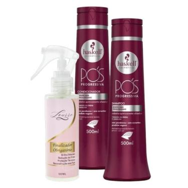 Imagem de Kit Pós Progressiva Shampoo + Cond 500ml + Finalizador Obrigatório Lou