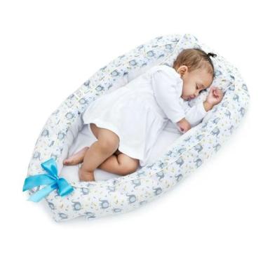 Imagem de Berço Portátil Ninho Redutor Bebê ELEFANTINHO AZUL - CLICK TUDO