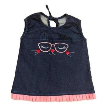 Imagem de Vestido Jeans De Bebê 3 A 6 Meses Roupinha De Bebe Menina-Feminino