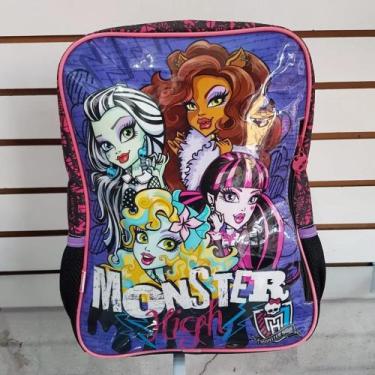 Imagem de Mochila Escolar De Costas Grande Para Criança Menina 37x27CM Monster H