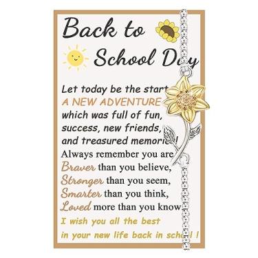 Imagem de Tarsus Presentes de girassol para mulheres, adolescentes, pulseiras de girassol para mulheres, Sem pedras preciosas