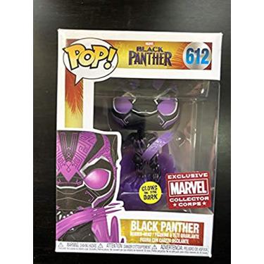 Imagem de Funko Pop Marvel Collector Corps Exclusivo Pantera Negra 612 Brilho Roxo