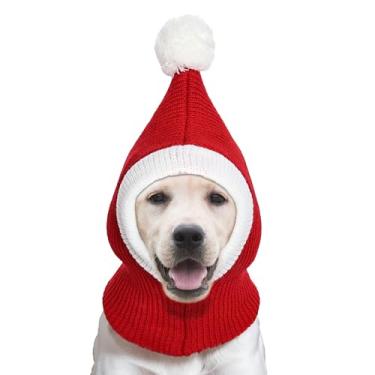 Imagem de Chapéu de tricô para cachorro de Natal, protetores de orelha de inverno para frio, gorro de crochê para cabeça, protetor de cabeça para aquecedor de orelha, boné engraçado para animais de estimação
