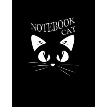 Imagem de Notebook : Black & White Cat Notebook : Lined journal & diary l cat ( cute cat notbooks): Size : 8.5" × 11" inch , 120 Pages, cover sketchbook Notebook