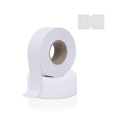 Imagem de Perco 1 linha de etiquetas brancas – 2 rolos, 2.000 etiquetas de armas de preço e data em branco para Perco Lite, X, Plus e Pro 1 linha Price e Date Guns