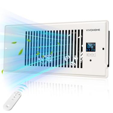 Imagem de VIVOHOME Ventoinha com abertura de 10 x 30 cm com abertura inteligente com termostato inteligente e controle remoto de 10 velocidades - capa de ventilação de 35 x 14 cm para sala, piso, parede