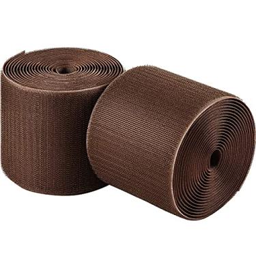 Imagem de WILLBOND Pacote com 2 cabos de 3 m x 7,6 cm para cobertura de cabos, protetor de tapete, fita de gancho e laço para fios no chão e evita perigo de viagem (marrom)