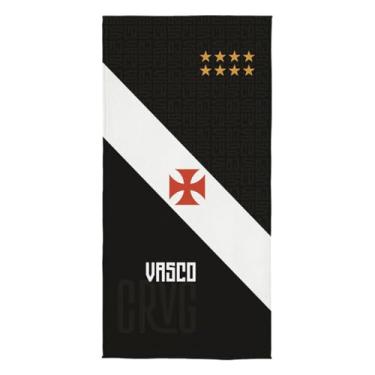 Imagem de Toalha Aveludada Transfer Vasco 70 cm x 1,40 m Com 1 peça
