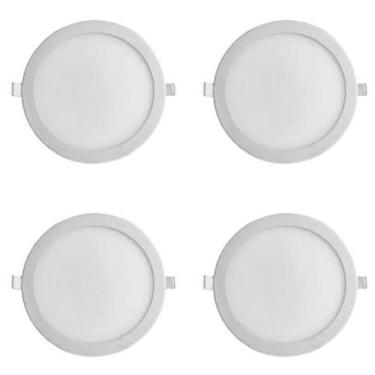Imagem de kit 4 Luminária Led Painel/plafon Slim Embutir 18W BIV 4000K Redondo -