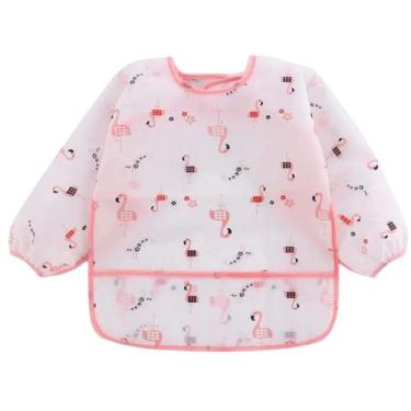 Imagem de Babador Unitário manga longa BLW Bebê Baby Neném Flamingo - Minha Estr