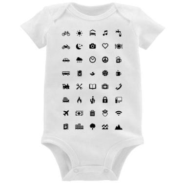 Imagem de Body Bebê Viajante 40 Icones Turista - Foca na Moda, Branco, G
