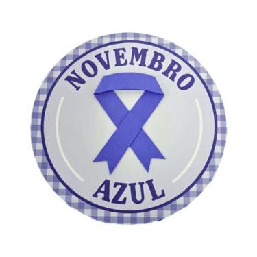 Imagem de Enfeite Painel Novembro Azul Redondo 33cm - 01 unid - piffer
