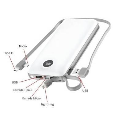 Imagem de Carregador Portátil 4 Saídas 10000mAh 3.1A A'Gold BTE-09A - AGold