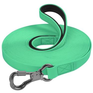 Imagem de XiaZ Coleira longa para cães à prova d'água, guia de treinamento para cães grandes, médios e pequenos ao ar livre, passeando, brincando, acampando ou quintal (30 pés, azul-petróleo)