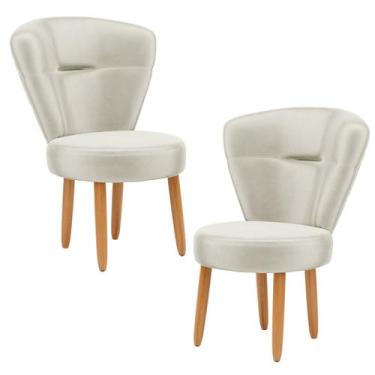 Imagem de Kit 2 Cadeiras Decorativa para Penteadeira Maquiagem Sala de Jantar Ca