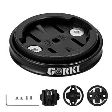Imagem de corki Suporte de bicicleta com borda externa para bicicleta Garmin 130 520 530 830 1030 e luzes esportivas para câmera de ação e bicicleta, compatível com suporte de bicicleta GM Wahoo Bryton Cateye