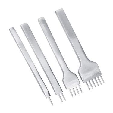 Imagem de Ferramentas de couro diy, 4 unidades, espaçamento de 3mm, perfurador de couro, ferramenta de perfuração de costura para artesanato de couro
