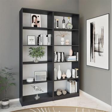 Imagem de Kit 2 Estantes para Livros Multiuso 5 Nichos 175cmx104cm Montreal Yescasa