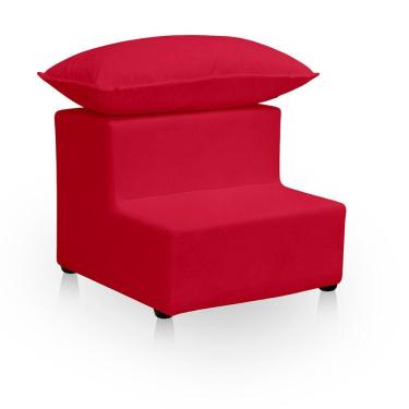 Imagem de Escada Escadinha 2 Degraus Para Maca Estetica Com Almofada Clinica Escada De Maca Suede Vermelho