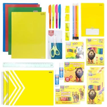 Imagem de Kit Material Escolar Ensino Fundamental 1°ao 3° ano X Itens Lista SME Prefeitura SP (Azul)