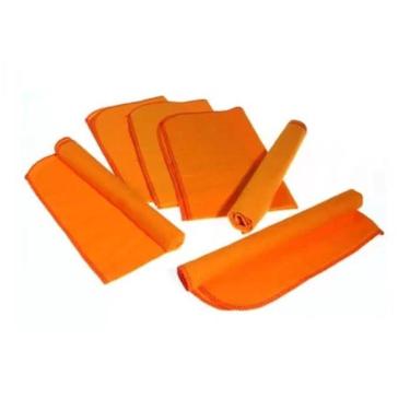 Imagem de Flanela Laranja Pequena Pano Limpeza Móveis Lustrar C/12
