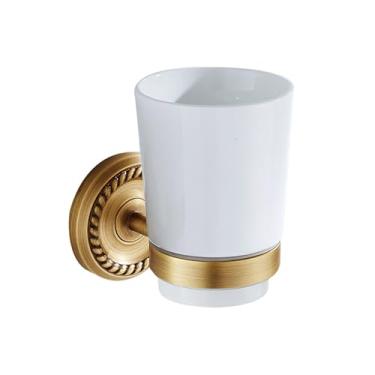 Imagem de Suporte de escova de dentes de bronze antigo para suporte de secadora de banheiro montado na parede