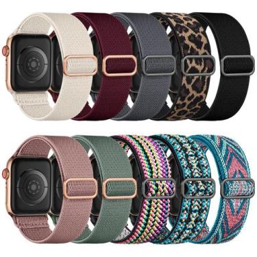 Imagem de Pulseiras de relógio Maledan Stretchy Nylon Solo Loop, pacote com 10, 