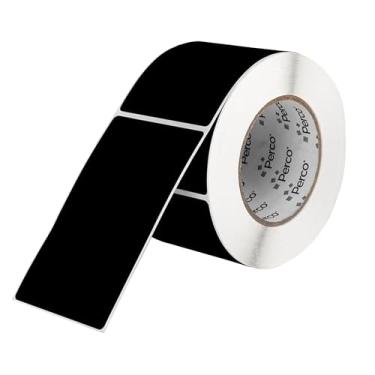 Imagem de Perco Etiquetas adesivas retangulares pretas de 7 x 12 cm com adesivo permanente - 500 etiquetas por rolo - Cores vibrantes, forte adesão - Feito nos EUA