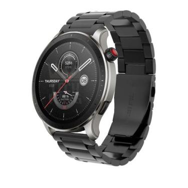 Imagem de Pulseira metal elos aço inox para smartwatch gtr 4 - TECH KING, Preto