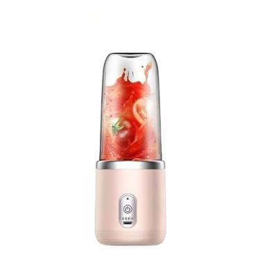 Imagem de Espremedor Elétrico Mini Liquidificador Portátil 4 Lâminas De Suco De Alimentos Misturador 400ml (1 COPO ROSA)