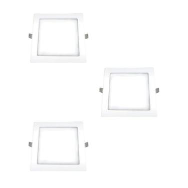 Imagem de 3 Plafon Ourolux Embutir 18w Biv 2700k Quadrado