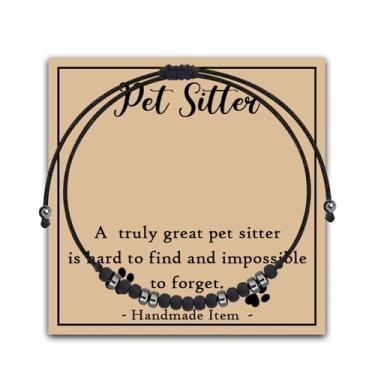 Imagem de MAOFAED Pulseira com código Morse Petsitter, presente de agradecimento Petsitter, é difícil encontrar um babá de animais de estimação realmente ótimo, Aço inoxidável, Sem Pedra Preciosa