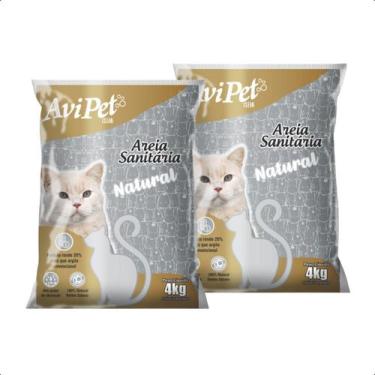 Imagem de Kit 02 Areia Para Gato Granulada Natutal Grossa Avipet 4kg